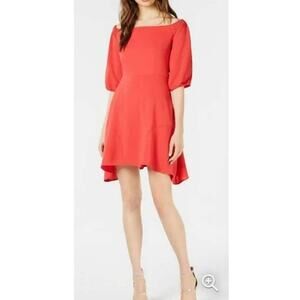 Bar III Red Off the Shoulder Fit & Flare - 4